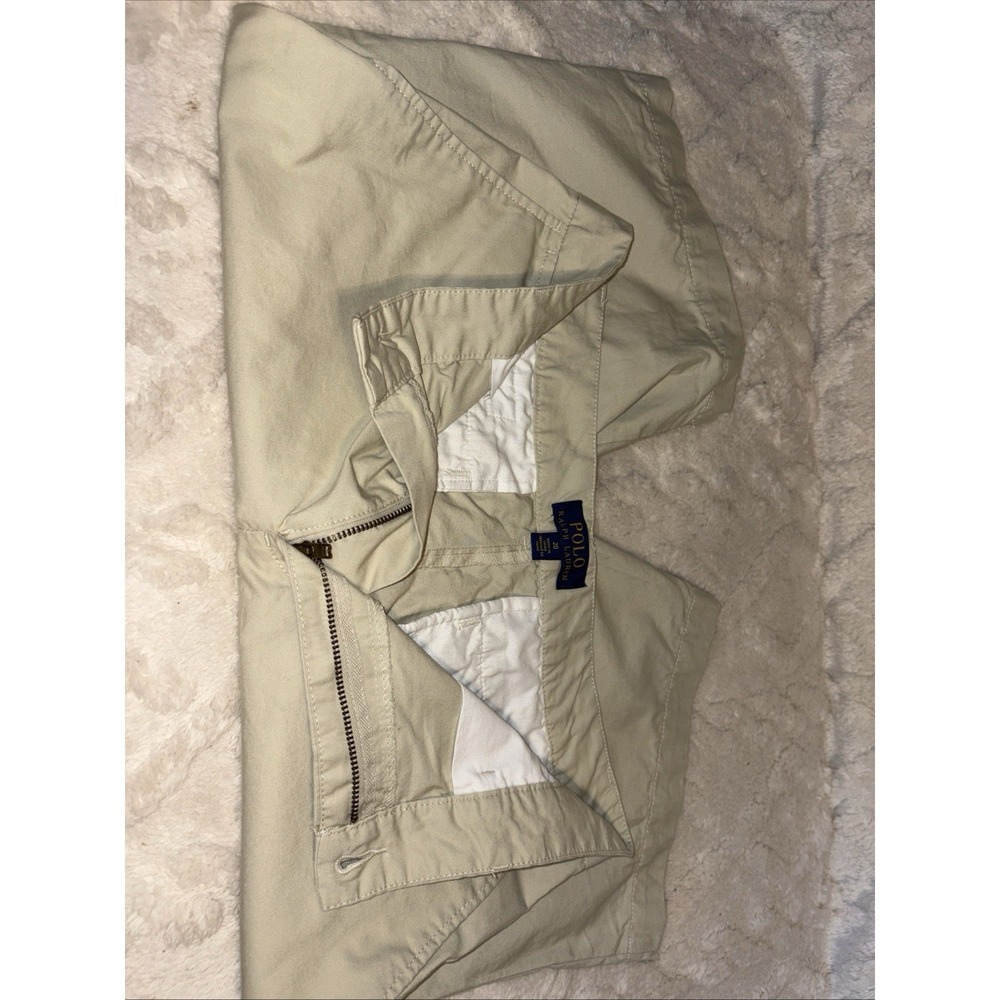 Polo Ralph Lauren Shorts Boys size 20 Khaki Beige Classic Chino Flat Front
